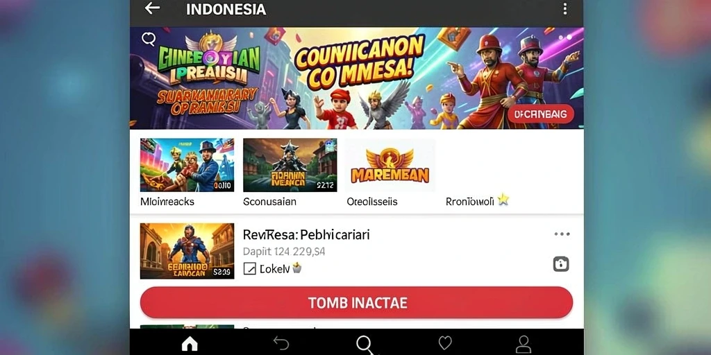Tampilan utama aplikasi IDNSERU dengan grafik yang menarik.
