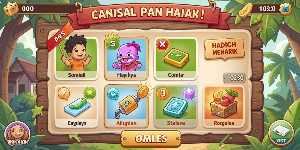 Tampilan awal permainan dengan pilihan karakter yang menarik.